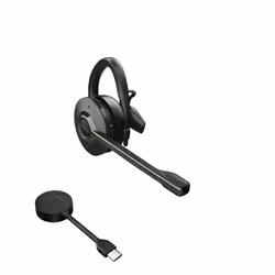 Jabra Engage 55 - USB-C UC Convertible, EMEA/APAC, Wireless, Office/Call center, 18 g, Headset, Black, Titanium