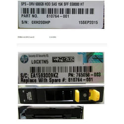 HPE DRV 600GB HDD SAS 15K SFF