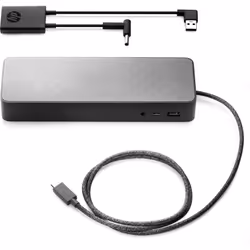 HP 4.5mm & USB Dock Adapter Wired USB 3.2 Gen 1 (3.1 Gen 1) Type-A Black - Additional view 2