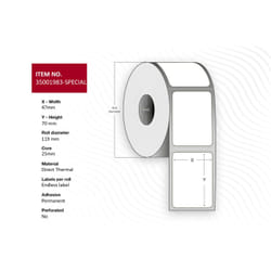 Capture 35001983-SPECIAL printer label White