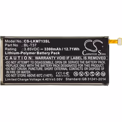 CoreParts MOBX-BAT-LKM713SL, Battery, Black, Lithium Polymer (LiPo), 3300 mAh, 3.8 V, 12.54 Wh