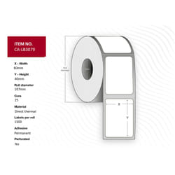 Capture CA-LB3079 printer label White