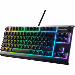 SteelSeries Apex 3 TKL - RGB Gaming Keyboard - Tenkeyless Compact Esports Form Factor - 8-Zone RGB Illumination - IP32 Water ...