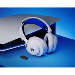Steelseries ARCTIS NOVA 7P WHITE Headset Wireless Head-band Gaming Bluetooth Blue, White