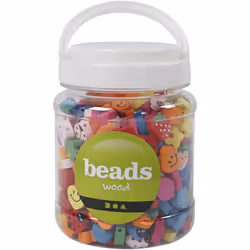 Creativ Company Shaped wooden beads Bead mix Wood Multicolour