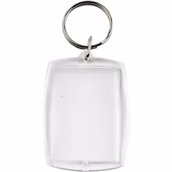Creativ Company 51268, Key ring, Silver, Transparent, Acrylic, Metal, Rectangle, All, Any gender