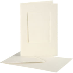 Creativ Company 23720 10-Piece Passepartout Card, Off-White