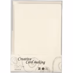 Creativ Company 23720 10-Piece Passepartout Card, Off-White