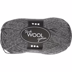 Creativ Company 41314, Sock, Grey, Wool, 200 m, 30 °C, 50 g