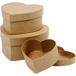 Creativ Company Heart Boxes, Storage box, Cappuccino, Other, Cardboard, Monochromatic