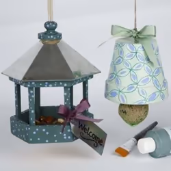 Creativ Company Bird Table with zinc roof bird feeder Pine Wood Hanging - Additional view 4