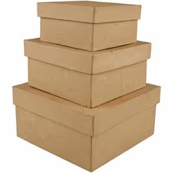 Creativ Company Square Boxes, Storage box, Cappuccino, Square, Cardboard, Monochromatic