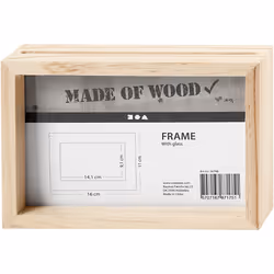 Creativ Company 56748, Single picture frame, Glass, Wood, Transparent, Wood, Table, 16 x 11 cm, Rectangular