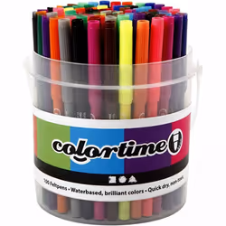 Creativ Company Colortime Marker, 100 pc(s), Multicolour, 2 mm, Bucket