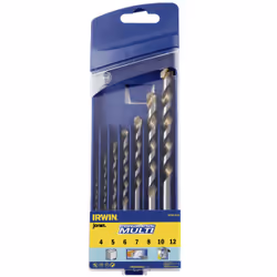 IRWIN 10501938, Drill, Drill bit set, Light concrete, Marble, Sheet metal, Wood, Cylindrical shank, 5 pc(s)