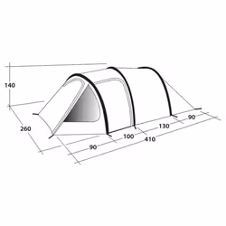 Outwell Tunnel Tent 4-person Blue Outdoor Living Hiking Camping Tent Safety