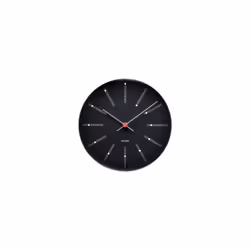 Arne Jacobsen Watches Bankers, Wall, Mechanical clock, Round, Black, Aluminium, Aluminium