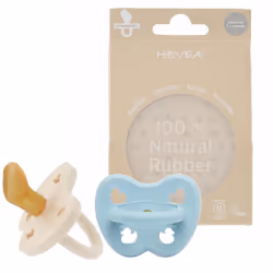 Natural Rubber Dummy Pacifier ORTHODONTIC Newborn 0+ Months Two-Pack - Baby Blue & Milky White