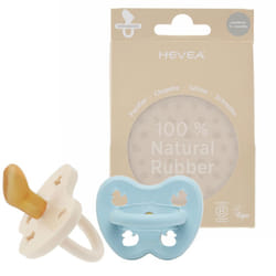 Natural Rubber Dummy Pacifier ORTHODONTIC Newborn 0+ Months Two-Pack - Baby Blue & Milky White