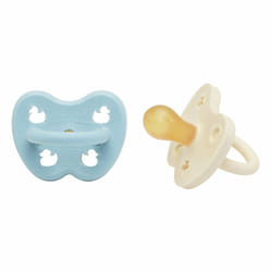 HEVEA 250351 baby pacifier Classic baby pacifier Round Rubber Light Blue, White