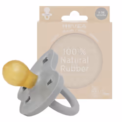 Natural Rubber Dummy Pacifier Orthodontic 3-36 Months Two-Pack - Milky White & Gorgeous Grey