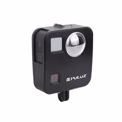 PULUZ for GoPro Fusion Housing Shell CNC Aluminum Alloy Protective Cage with Basic Mount & Lens Caps(Black)