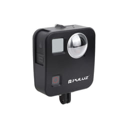 PULUZ for GoPro Fusion Housing Shell CNC Aluminum Alloy Protective Cage with Basic Mount & Lens Caps(Black)