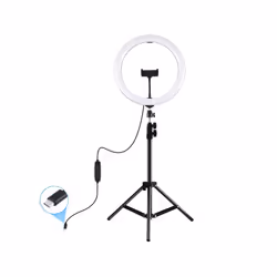 PULUZ 11.8" LED Ring Light Kit â 30cm, 1.1m Tripod, 3 Modes, Dual Color Temperature, Type-C, Phone Clamp (Black)