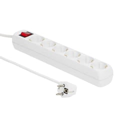 Microconnect GRU00610W power extension 10 m 6 AC outlet(s) Indoor Whit