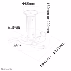 Neomounts BEAMER-C80 Beamer ceiling mount - h 13-20 cm - full motion - Additional view 7