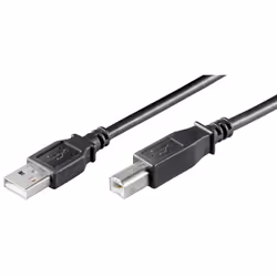 Microconnect USBAB2B, 1.8 m, USB A, USB B, USB 2.0, Male/Male, Black