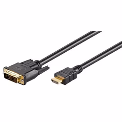 Microconnect HDM1918105, 0.5 m, HDMI, DVI-D, Gold, 1920 x 1080 pixels, Copper