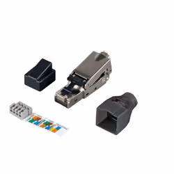 Microconnect KON027, RJ45, Black, Stainless steel, Cat6, U/UTP (UTP), IP20