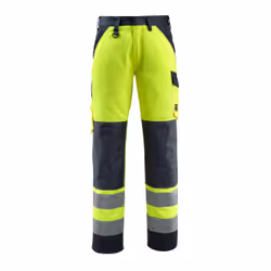 MASCOT 15979-948-17010, Pants, Man, Navy, Yellow, Cotton, Polyester, 250 g/m², 20%