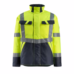 MASCOT 15935-126-17010, Jacket, Man, Navy, Yellow, L, Polyester, 190 g/m²