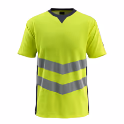MASCOT 50127-933-17010, Shirt, Man, Navy, Yellow, S, Cotton, Polyester, 170 g/m²