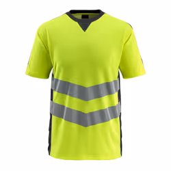 MASCOT 50127-933-1709, Shirt, Man, Black, Yellow, M, Cotton, Polyester, 170 g/m²