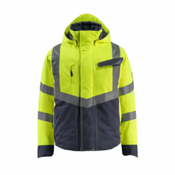 MASCOT 15535-231-17010 Winter Jacket, Jacket, Man, Navy, Yellow, XL, Polyester, 210 g/m²