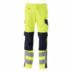 MASCOT 13879-216-17010-76C52, Pants, Any gender, 76C52, 17010 - Hi-Vis Yellow/Dark Navy, 930 mm, 76 cm