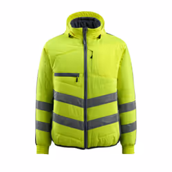 MASCOT 15515-249-17010, Jacket, Man, Navy, Yellow, S, Polyester, 365 g/m²