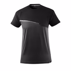 MASCOT 17782-945-09, T-shirt, Adult, Male, Black, XL, Elastane, Polyester