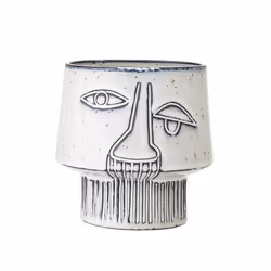 Bloomingville 82044746, Pot planter, Freestanding, Stoneware, Grey, White, Cylinder, Indoor