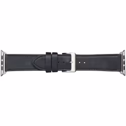 dbramante1928 Copenhagen - Watch Strap 44mm - Black/Silver, Strap, Smartwatch, Black, Apple, Watch Series 1-8, SE, Leather