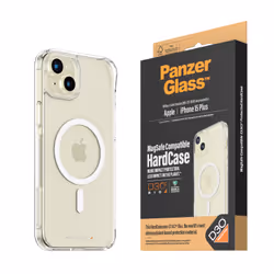 PanzerGlass ® HardCase Transparent w. White MagSafe & D3O® iPhone 15 Plus, Cover, Apple, Apple - iPhone 15 Plus, 17 cm (6.69" ...