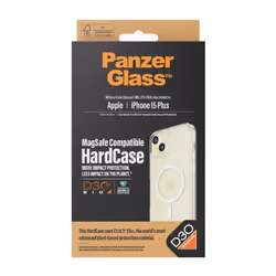 PanzerGlass ® HardCase Transparent w. White MagSafe & D3O® iPhone 15 Plus