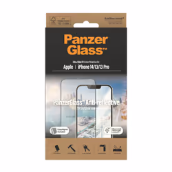 PanzerGlass ® Anti-reflective Screen Protector iPhone 14 | 13 | 13 Pro | Ultra-Wide Fit w. EasyAligner