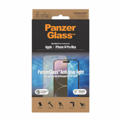 PanzerGlass ® Anti-blue light Screen Protector Apple iPhone 14 Pro Max | Ultra-Wide Fit w. EasyAligner