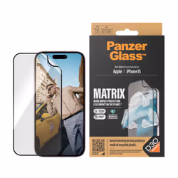 PanzerGlass ® ECO MATRIX Screen Protector with D3O® iPhone 15 | Ultra-Wide Fit w. AlignerKit