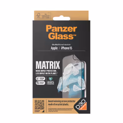 PanzerGlass ® ECO MATRIX Screen Protector with D3O® iPhone 15 | Ultra-Wide Fit w. AlignerKit