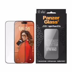 PanzerGlass ® Ceramic Screen Protector iPhone 15 Pro | Ultra-Wide Fit w. EasyAligner